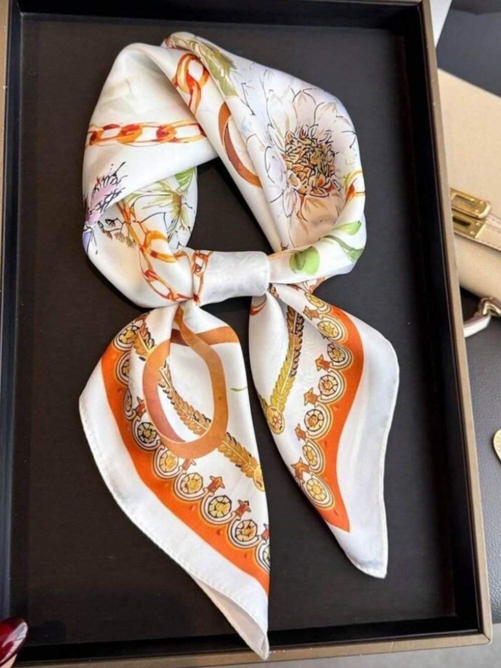 Floralorange scarf N1371